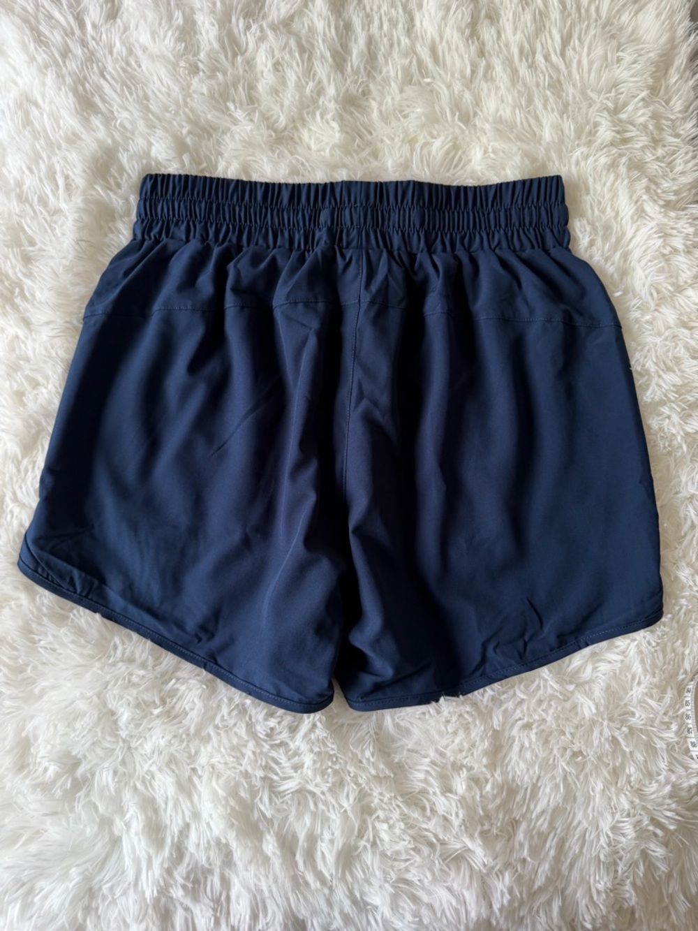 Ksmien Navy Athletic Shorts Womens Medium Stretch Running Lounge - Picture 8 of 8